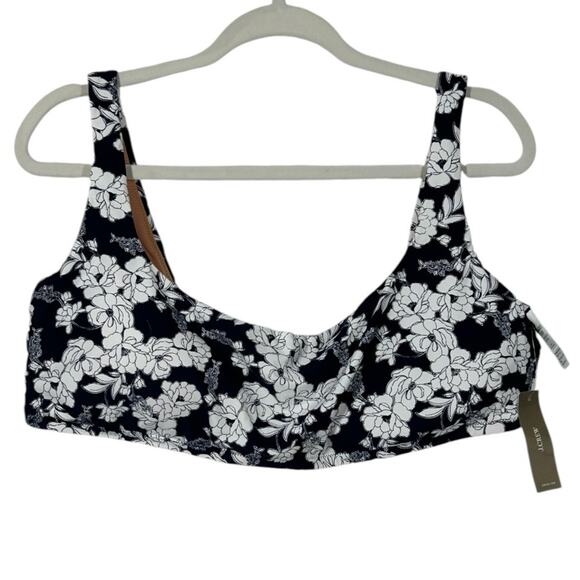 J.Crew Squareneck Bikini Swim Top in Magnolia Floral Navy NWT Size 3X BF129 - Picture 3 of 10